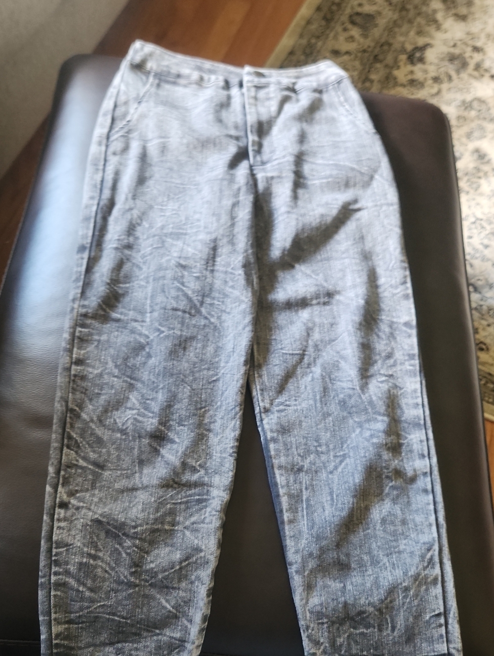 Sozy Gray Mineral Wash Lightweight Stretch Wide Leg Pants S